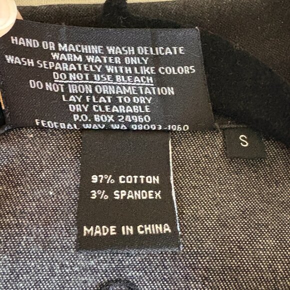 Christine Alexander Women Denim Black Jacket Size S Button Up Rhinestone Stretch - Picture 5 of 13